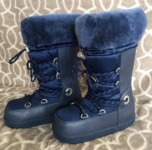 blue fur boots