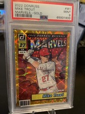 2022 Donruss Mike Trout Marvels Gold 36/99 PSA 9