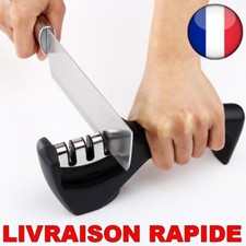 Affûteur Couteaux Cuisine 3 Segments Pierre Aiguiser Lames Outil Sécurité Rapide