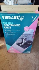 Vibrant Life 36" Double Door Metal Wire Dog Crate with Leak-Proof Pan Divider