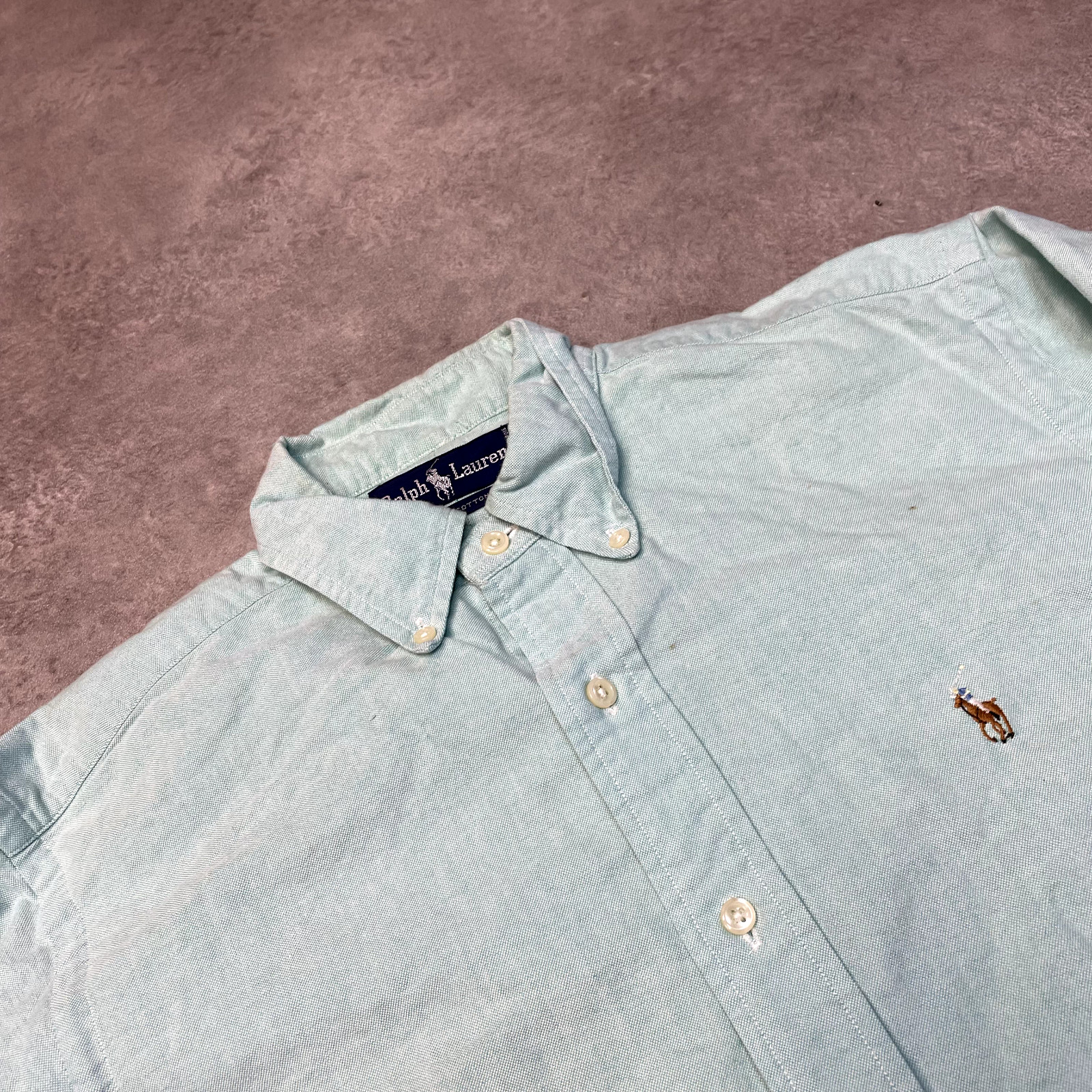 Ralph Lauren Shirt Mens Small Pony 100% Cotton Button Up Top, Blue Large image 7