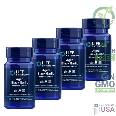 #ad Aged Black Garlic Life Extension Heart Cholesterol amp; Blood Pressure 30 Caps 4x $71.95
