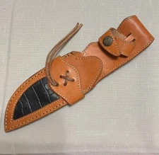 Custom Handmade Genuine Leather Sheath 10.5x3in For Fixed Blade Knife EDC 2756
