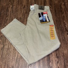 New Vintage Wrangler Hero Relaxed Fit Gray Jeans 36X30 Rare Tan Made in USA