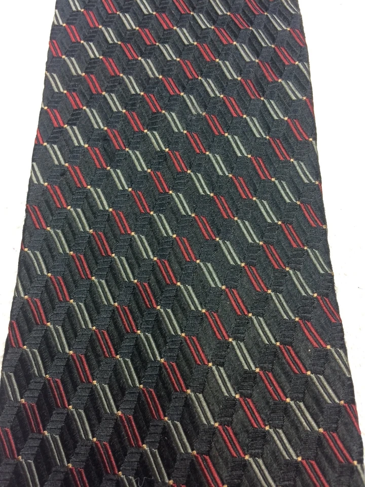 ROBERTO VILLINI CORBATA HOMBRE NEGRA CON ROJO Y GRIS 4 X 58  Foto 3 de 4