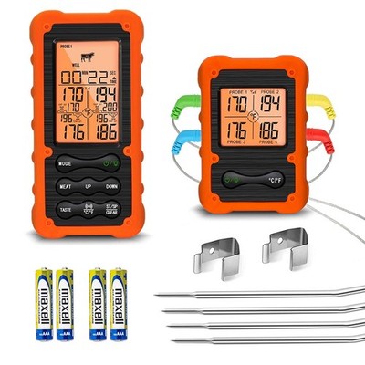 Grill Smoker BBQ Cooking Food Thermometer Oven Safe - Digital Wireless Meat T...
