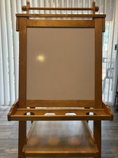 KidKraft Deluxe Wooden Easel with Chalkboard and Dry Erase Surfaces Natural