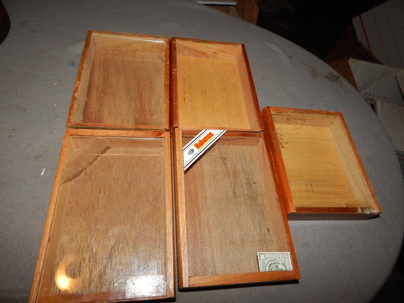 Vintage? Hecho En Cuba Habanos S.A. Wood & Glass Cigar Boxes Lot Of 5 Estate