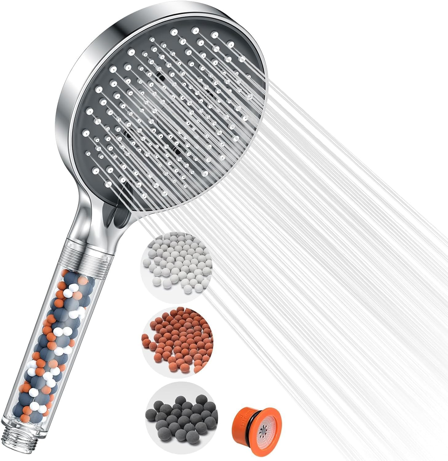 Shower Head Filter High Pressure -  6 Modes Φ130Mm Large Showerheads,Hard Water