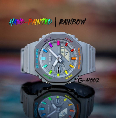 Hand Painted Casio G-Shock Rainbow | GA-2100