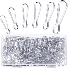 250 Pieces 6 Size 304 Stainless Steel Spring Hooks, 20Mm 25Mm 28Mm 30Mm 32Mm 40M