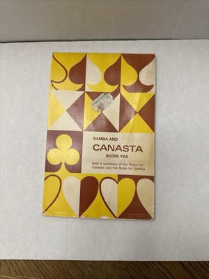 Vintage Samba Canasta Score Card Pad Rules Heines House Published In Minneapolis