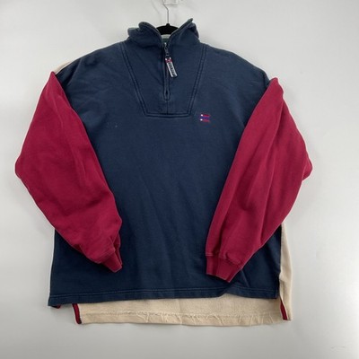 Vintage Bugle Boy 3/4 Zip Up Color Block Sweatshirt 90s Y2K