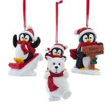 Kurt Adler Penguin Ornament Set H5912 Christmas Cuties