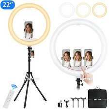 22" LED Ring Light Stand Video Lighting Kit Photography Studio Touch Panel