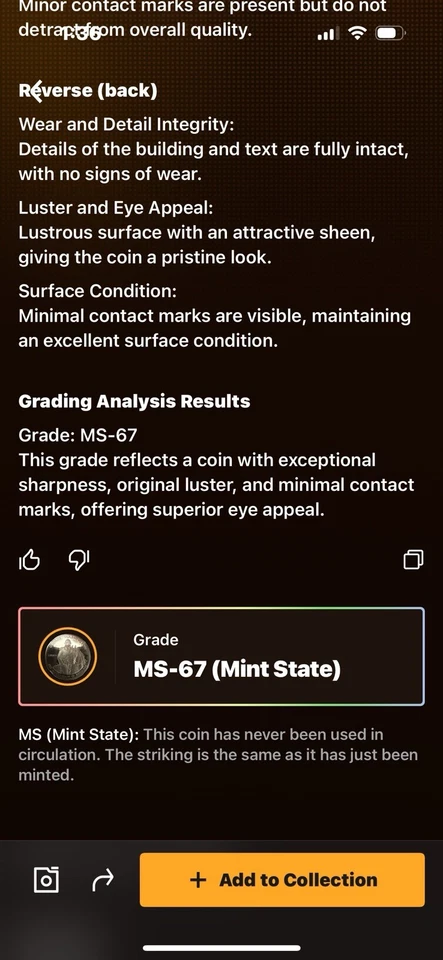 NGC Grade GEM Proof 1982-S Half Dollar 50th Anniv. Washington Birth Raw Gr MS 67 - Image 3 of 3