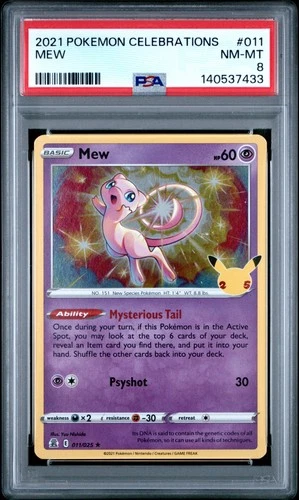 2021 POKEMON CELEBRATIONS #011 MEW PSA 8