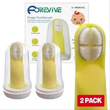 FOREVIVE Finger Toothbrush for Toddlers 1 Count Pack of 2 , Yellow
