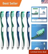 Extra Firm Toothbrushes for Adults, Extra Hard Bristles, 6 Count