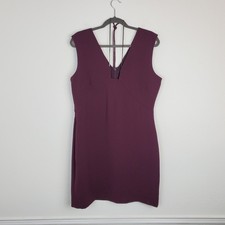 Halston Heritage Dress Halter Gunmetal Snake Chain Cocktail Designer Purple Port