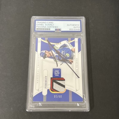 2022 Panini National Treasures Racing #RUF-DS Daniel Suarez signed PSA Suit 6/10