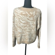 MINKPINK Wild Jane Animal Print Sweater Fuzzy, Soft, Cozy Size M