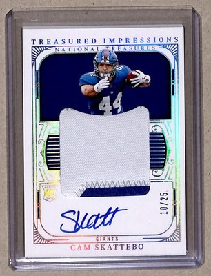 2025 National Treasures Impressions Cam Skattebo RC Auto Patch /25 #RTI-CSO