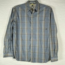 The North Face A5 Series Men's Casual Button-Down Shirt Blue & Tan Plaid Size M