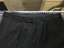 ERMENEGILDO ZEGNA SIZE 34 X 31 BLUE FLAT FRONT WOOL DRESS PANTS
