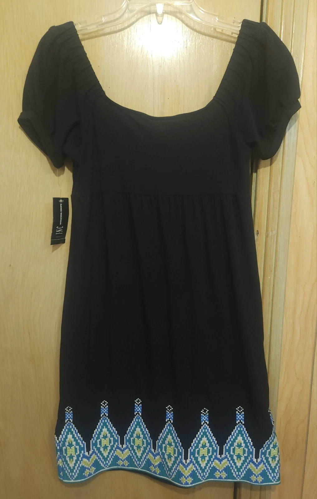 VETEMENTS Abito donna INC In Cognito nuovo con etichette taglia S nero maglia blu verde ricamo