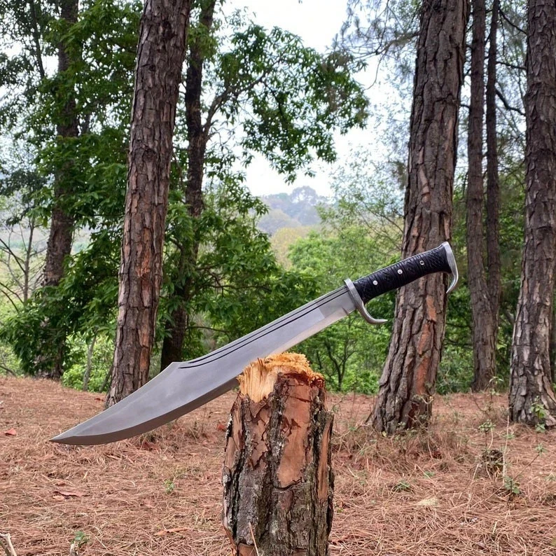 Custom Handmade Carbon Steel Blade Survival Machete Sword| Hunting Sword Camping