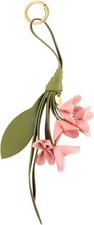 Boho PU Leather Flower Keychain Pink Leather Flower Bag Charm for Handbags,