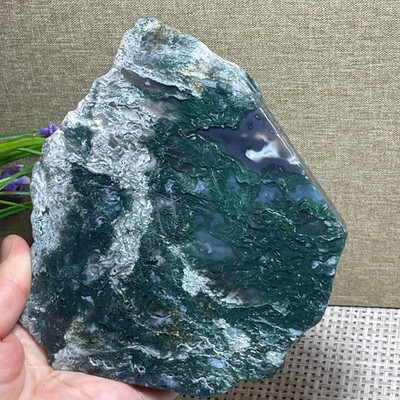638g Green Moss Stone raw stone rock Polished original specimen madagescar  F17