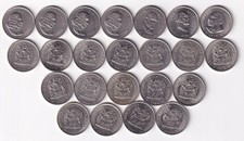 South Africa 20 Cents 23 coins 1965-1990 all different & listed #95