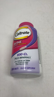 Bone Health Advanced 600mg Calcium Vitamin D3 Plus Minerals 320 Tablets Exp 3/26