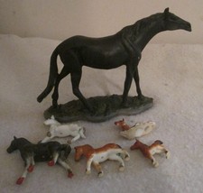Set Of 6-Vintage plastic horses- Assorted MOST STANDING