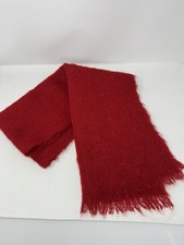 Vintage Netherdale Red Mohair Wool Scarf Scotland 62 x17 Winter Holiday