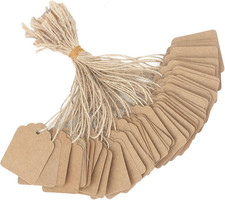 500Pcs Price Tags with String Attached, 1.4X1.8 in Kraft Paper Hangtags, Price D