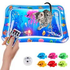 New Multi-Color Lighted Cat Water Mat,Thickened Anti-Scratch Leak Proof Cat W...