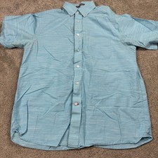 Daniel Cremieux Signature Collection Men's Medium Short Sleeve Button Down Blue