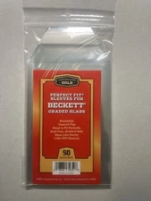 200 Cardboard Gold Perfect Fit BGS Beckett Graded Card Sleeves - (4 Packs Of 50)
