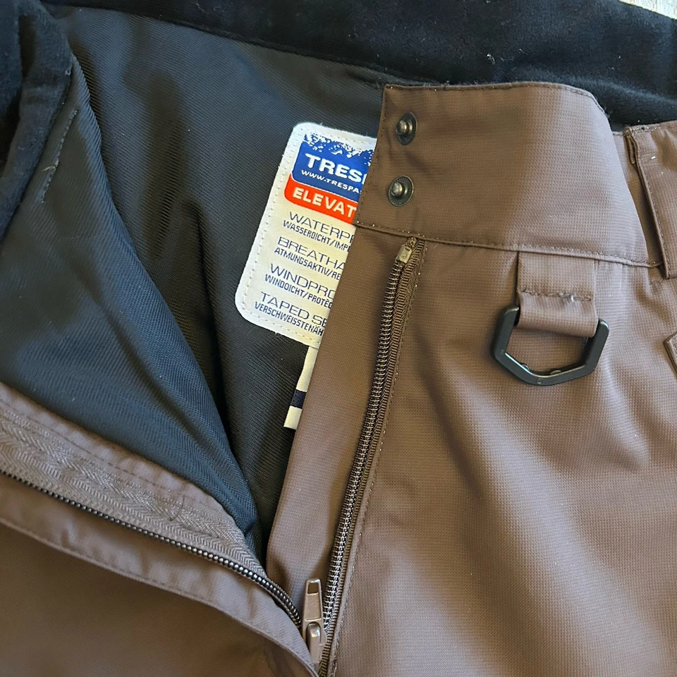 Trespass Med Snow Pants Mens Waterproof Windproof 5000mm Brown Ski Taped Seams - Image 4 of 4