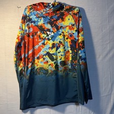 Men  s UPF 50 Fishing Hoodie Sun Shirt Long Sleeve Hooded Performance XL