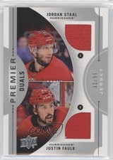 2017-18 Upper Deck Premier Duals Material 31/99 Jordan Staal Justin Faulk 1s8
