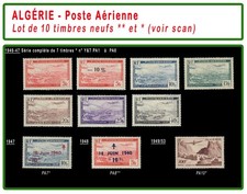 ALGERIE Poste Aérienne - Lot de 10 timbres ** et * dont 1 série complète