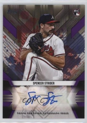 2022 Topps UK Edition Purple 4/50 Spencer Strider #BSA-SST Rookie Auto RC uk2