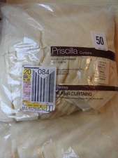 NOS JCP Vintage Buttercup Yellow Priscilla Curtains 260" x 81"