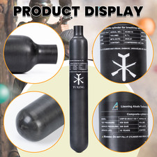 TUXING 4500Psi/300Bar Pcp Air Tank 0.7L Carbon Fiber Scuba Tank Paintball Bottle