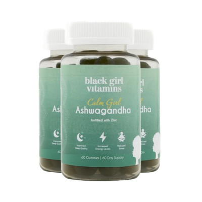 3-Pack Black Girl Vitamins Calm Girl Ashwaganda + Zinc Gummies - 180 Gummies