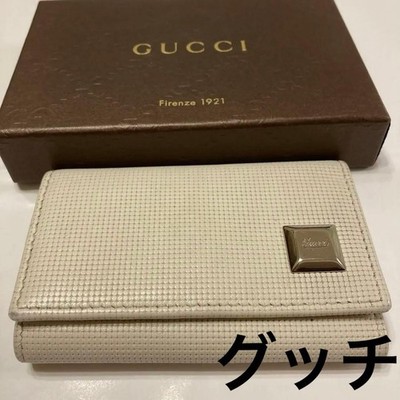 GUCCI Gucci 6 Key Case White Leather